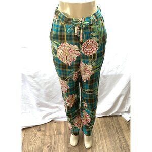 Roi Du Lac Roma Floral Plaid Lounge Pants Women's Drawstring Boho